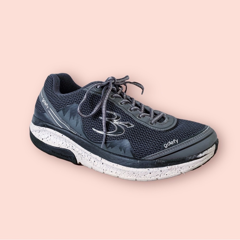 Gdefy Gravity Defyer Men's 9 Mighty Walk Shoes Black Gray Sneakers Comfort Light